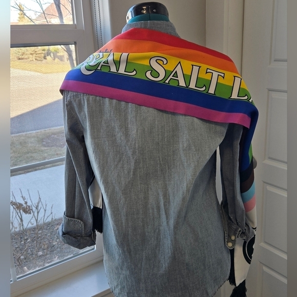 REAL SALT LAKE SOCCER RAINBOW SCARF LIMITED EDITION PRIDE FRINGE REVERSIBLE OS - Picture 5 of 16